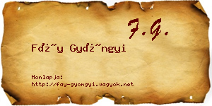 Fáy Gyöngyi névjegykártya