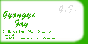 gyongyi fay business card